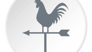 Weathervane rooster icon. Flat illustration of weathervane rooster vector icon for web