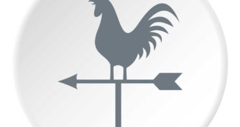 Weathervane rooster icon. Flat illustration of weathervane rooster vector icon for web
